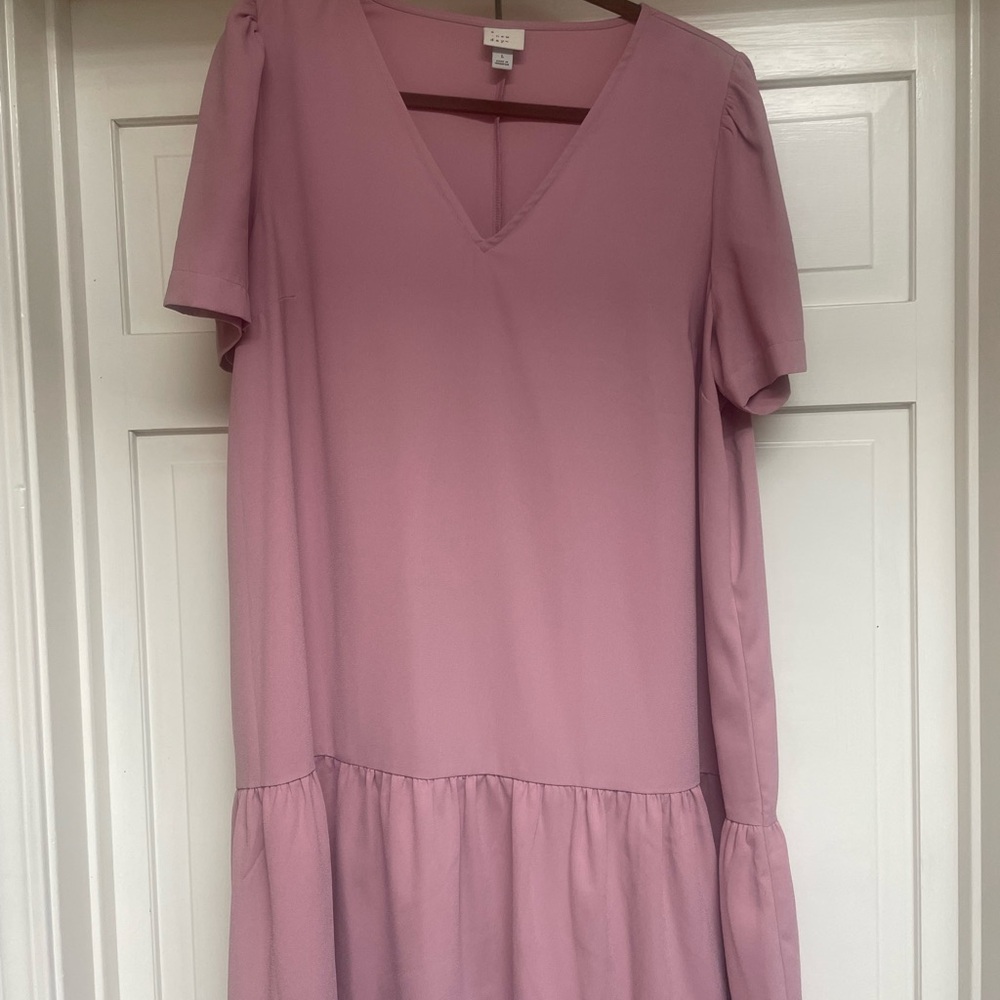 a new day Mauve V-Neck Midi Dress
